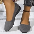 thumbnail image 4 of Gray Female Bow Low-Cut Wedge Shoes Solid Color Versatile For Spring Summer Casual Fashion Comfort Shoes, 4 of 9