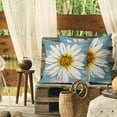 thumbnail image 5 of Summer Daisy Floral Pillow Covers 18X18 Inch Set of 2 White Petal Flower Bloom Decorative Pillow Cases Blue Seasonal Cotton Linen Cushion Case Farmhouse Home Decor for Sofa Couch Porch Outdoor, 5 of 6