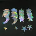 thumbnail image 2 of Nvzi Paquete de 5 adornos navideños holográficos con láser, adornos colgantes de guirnalda de corazón de copo de nieve con estrellas de arcoíris, decoraciones de fiesta en 3D, corazón, 2 of 3
