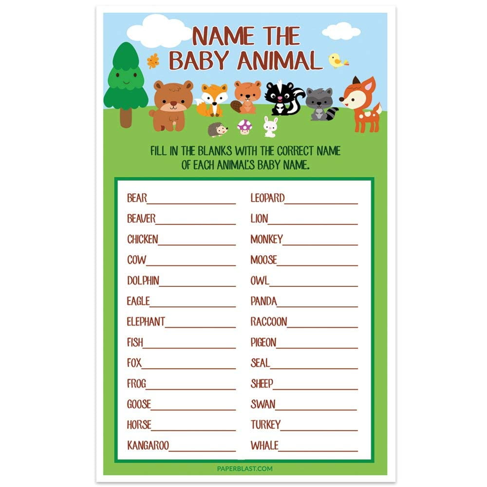 Woodland Creatures Forest Baby Shower Game Name The Baby Animal Walmart Com Woodland Creatures Forest Baby Shower Game Name The Baby Animal Walmart Com