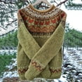 thumbnail image 4 of Blmnix Oversized Sweater Green Plus Size Sweaters for Women Crew Neck Fair Isle Long Sleeve Chunky Cute Sweaters, 4 of 4