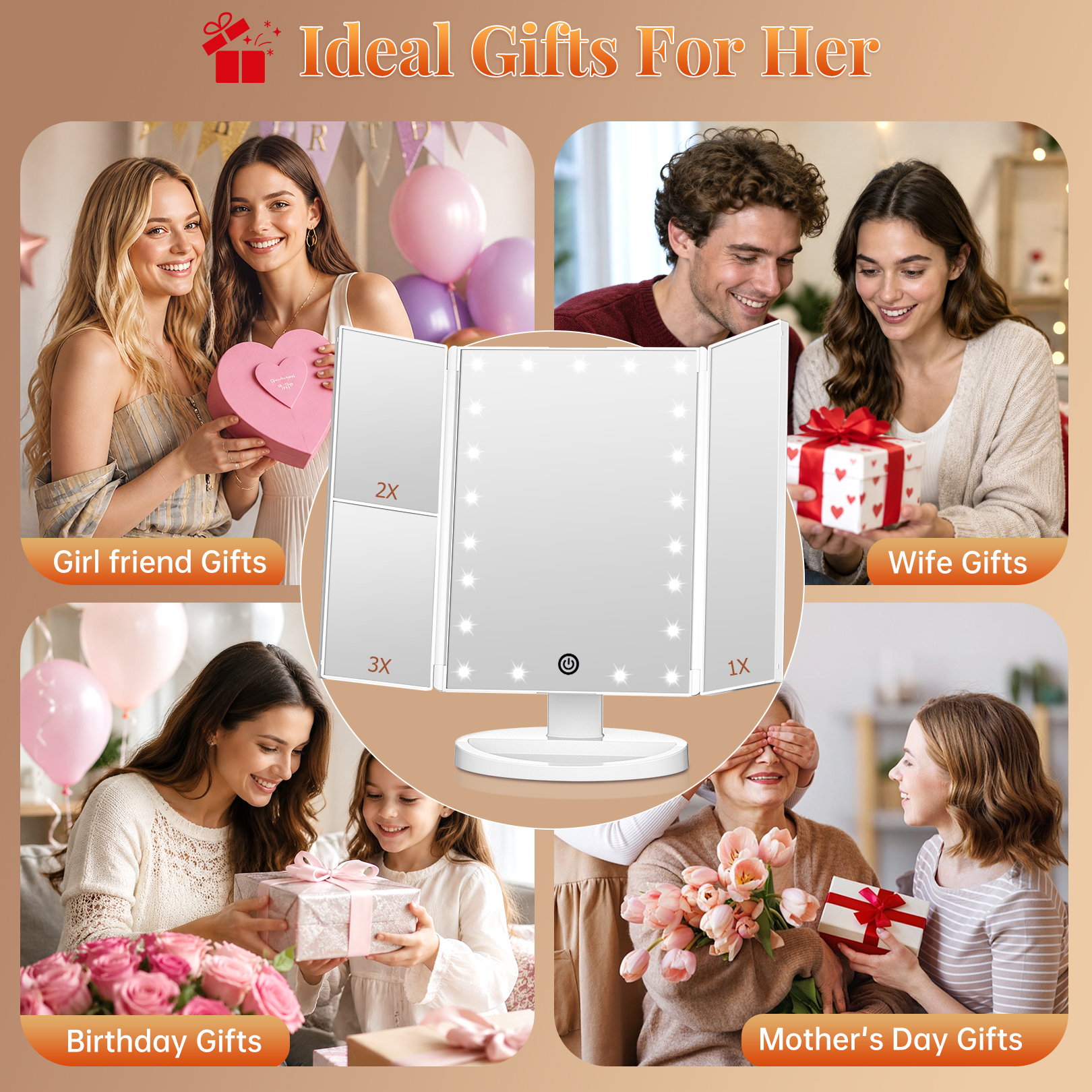 Funtouch Tri-Fold Vanity Mirror with 21 LEDs photo 6