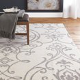 thumbnail image 4 of hometrends Grey Floral Swirl Synthetic Area Rug, 4 of 4