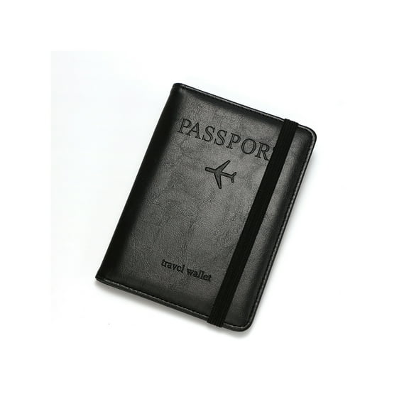 Jaucin RFID Blocking Passport Holder Travel Wallet for Men Women Cover with Elastic Band, Card Slots & Document Organizer for Boarding Pass and Currency