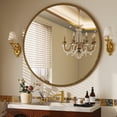 thumbnail image 3 of BEAUTYPEAK 36" Round Large Vintage Mirror Decorative Bathroom Mirror, Gold, 3 of 11