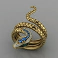 thumbnail image 2 of Snake 18k Yellow Gold Plated Ring Cubic Zircon Fashion Party Ring Sz 6-10, 2 of 8