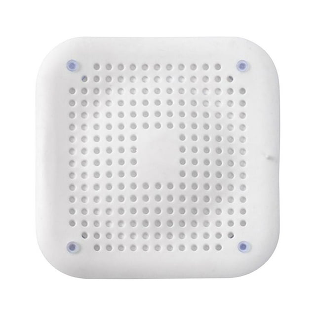 Tapa de desagüe de silicona con ventosas para lavabo, filtro de pelo duradero. Blanco