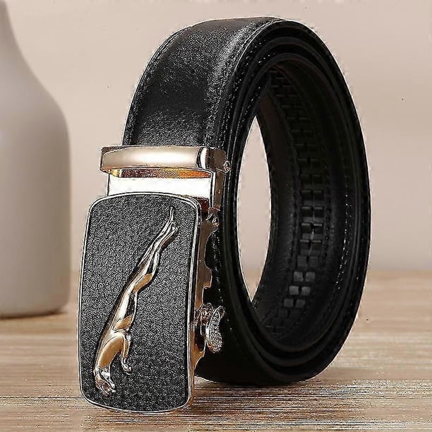 Men's Earth Green Leather Belt Yellow Cowhide Red Automatic Buckle Belt Blue White Orange Color Pant Belt