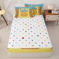 thumbnail image 4 of Homewish Light Blue Dripping Baseball Stitch Waffle Letter S Graphic Zipper Twin Comforter Sets with Fitted Sheet and 2 Pillowcases,Alphabet Graphic Zipper Bedding Set,4-Piece, 4 of 6