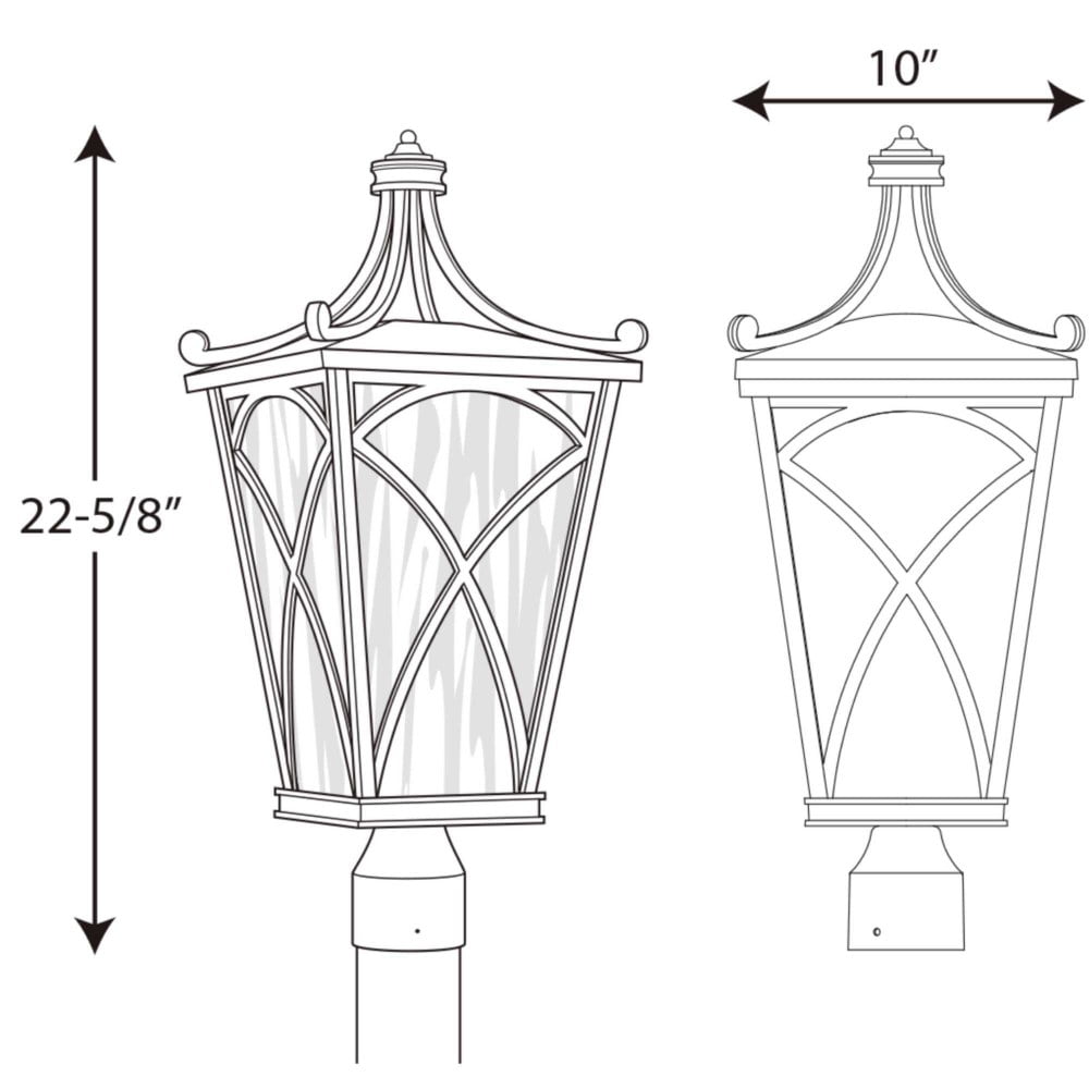 Progress Lighting - Three Light Post Lantern - Outdoor - Cadence - Outdoor Light