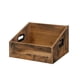 thumbnail image 1 of Caja de almacenamiento de discos de vinilo, organizador de madera, caja rústica de escritorio, soporte clásico para discos de vinilo, libros, hogar y, 1 of 8