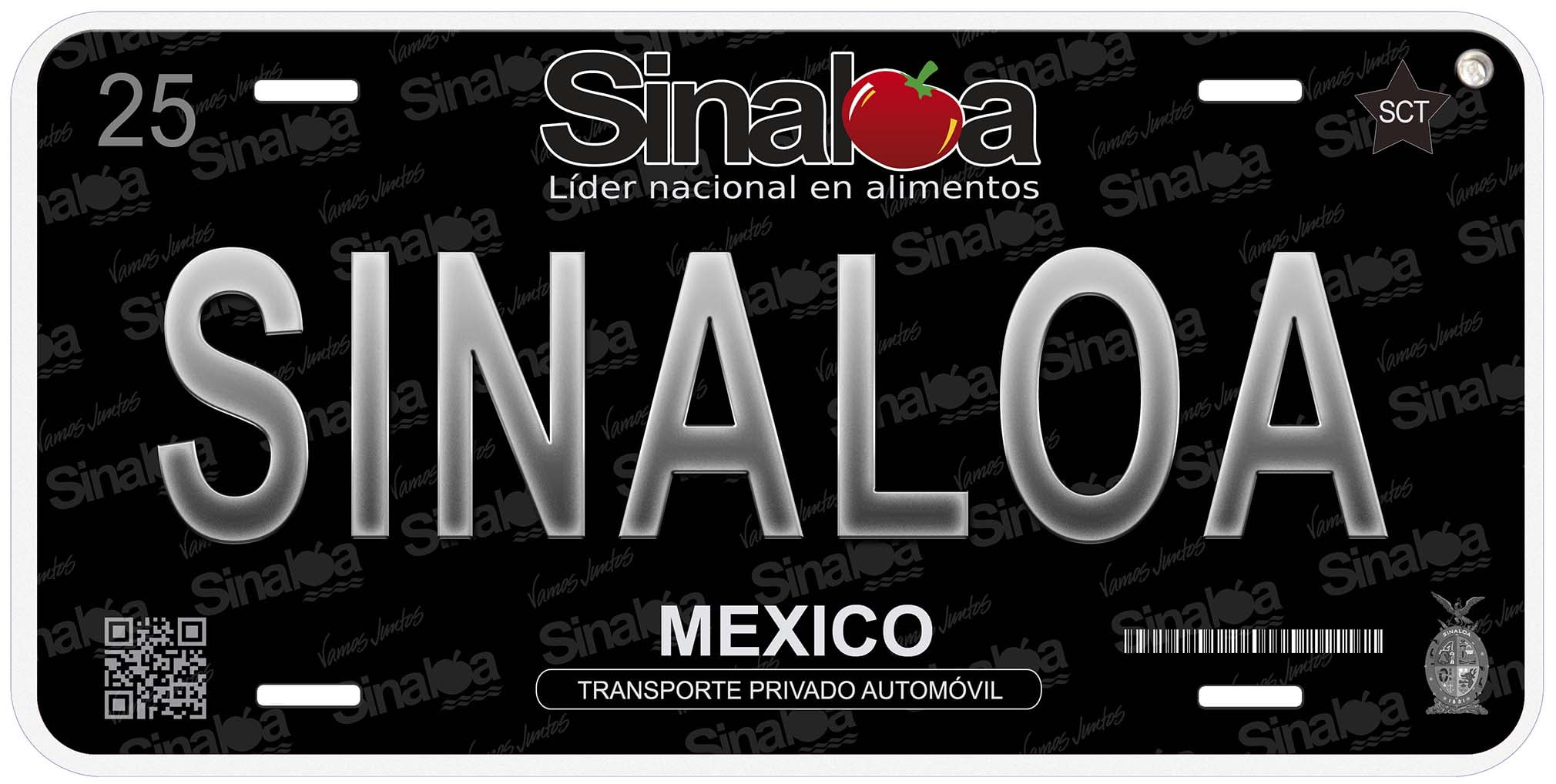 Black Sinaloa Mexico Novelty Car License Plate - Walmart.com