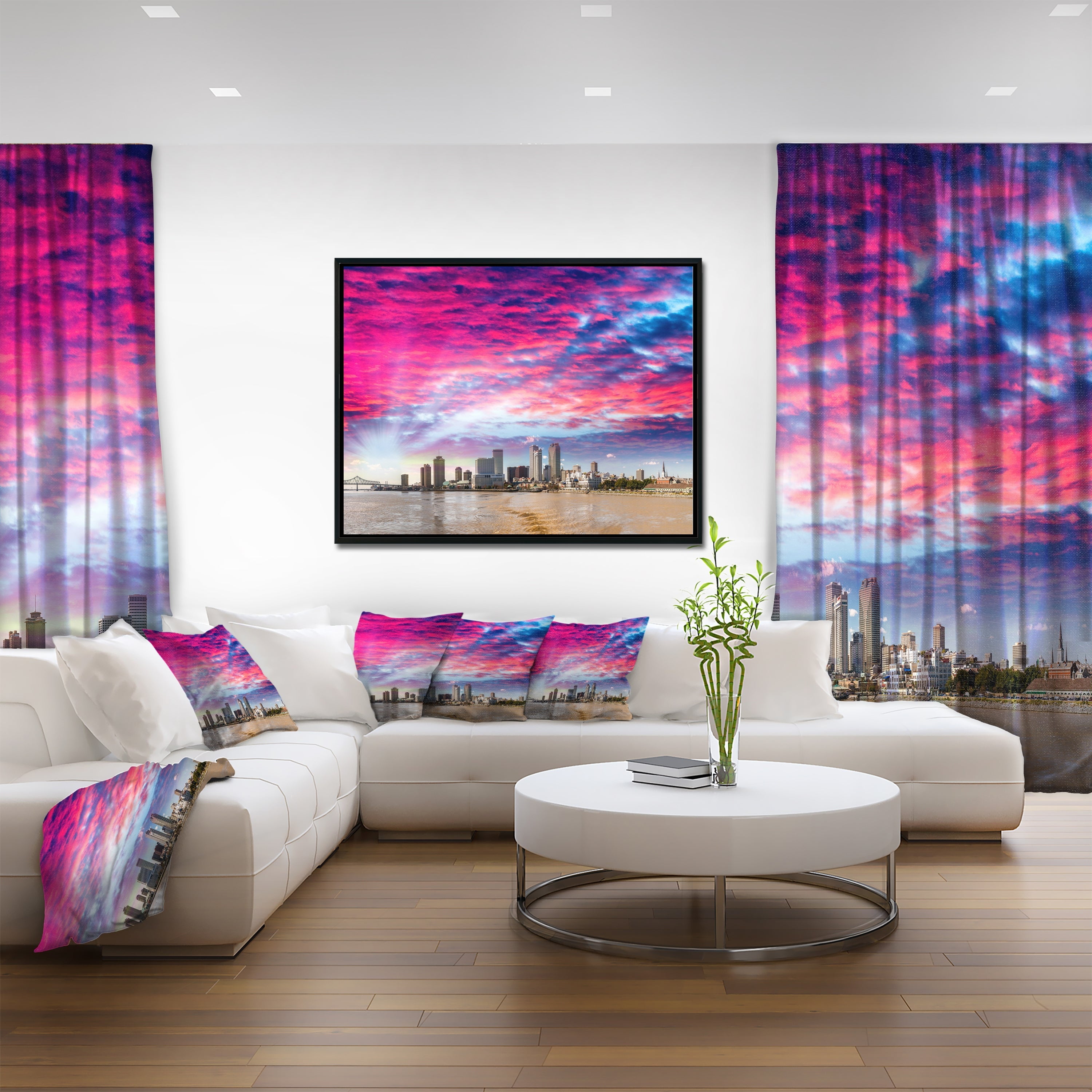 Design Art New Orleans Building And Skyscrapers Framed Canvas Art Print