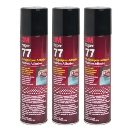 QTY 3 3M 7.3 oz SUPER 77 SPRAY Glue Multipurpose Bond Adhesive for (Best Glue For Clear Acrylic)