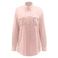 thumbnail image 3 of DuoJiaJ Women's Long Sleeve Casual Shirt Sun Breathable Lightweight Travel Hiking Fishing Outdoor Shirt Women's Shirts Pink L, 3 of 4