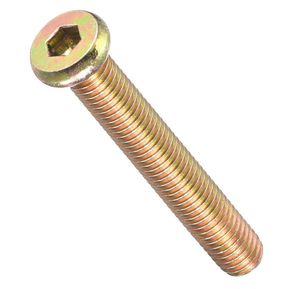 Flat Head Hex Socket Cap Screws Bolts(M8-1.25x60) 5Pcs, Steel Hex Socket Furniture Bolts Countersunk Screws - for Furniture Woodworking Project, Yellow