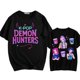thumbnail image 1 of Moonsky Camiseta unisex Huntrix Dem-0n, colores cómodos, camiseta Huntrix para niñas, camiseta Mira Rumi Joey, merchandising, regalo juvenil para fans del K-pop (Negro L), 1 of 2