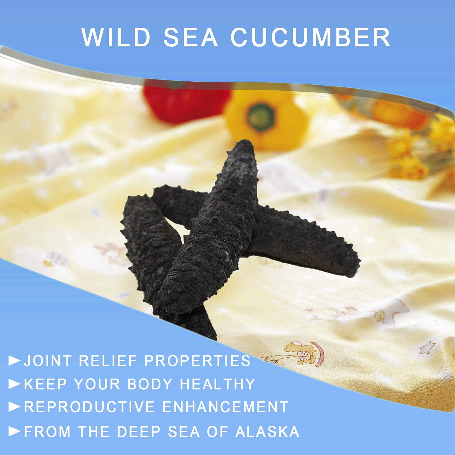 Sun Dried Atlantic Black Pin Sea Cucumber Wild Caugh 120-150pcs 3-4 Years Small 1lb bag