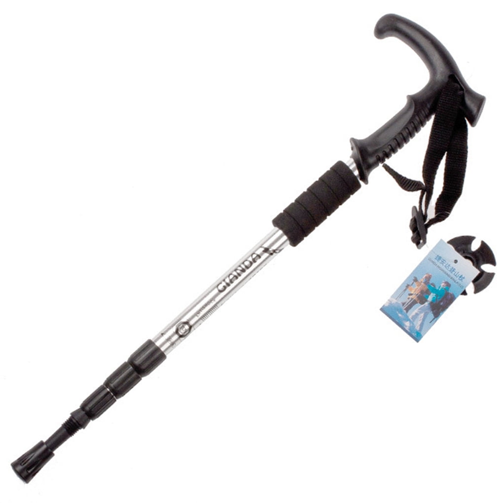 T Shank Shock Absorber Aluminium Alloy 4 Section Walking Sticks