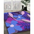 thumbnail image 3 of Ahgly Company Machine Washable Indoor Round Transitional Bright Purple Area Rugs, 6' Round, 3 of 7
