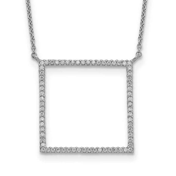 Sterling Silver Square CZ Necklace QG5510