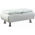 thumbnail image 1 of Coaster Dilleston Faux Leather Tufted Storage Ottoman in White, 1 of 5