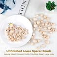 thumbnail image 4 of 250PCS Natural Wooden Beads, Large Hole Untreated Loose Wooden Beads, Spacer Beads for Home and Holiday Decoration DIY Craft Jewelry Making (8mm, 12mm, 15mm, 20mm, 25mm), 4 of 7