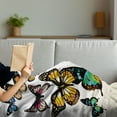 thumbnail image 3 of Butterfly Soft Flannel Fleece Throw Blanket, Vivid Monarch Butterflies Flying Shades Shadows Dreamlike Fantasy Display, Cozy Plush for Indoor and Outdoor Use, 50" x 70", Multicolor, by Ambesonne, 3 of 5