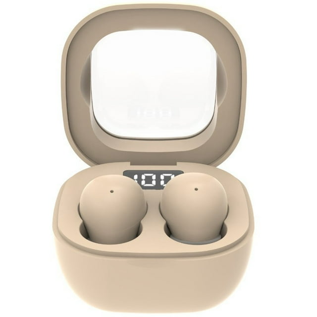 Ultra Small Mini Earphones - Transparent Design, Digital Power Display, IPX5 Waterproof, Noise Reduction