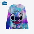 thumbnail image 2 of Sudadera con capucha de Disney Stitch para mujer, sudadera con capucha de patchwork, sudadera con estampado de rayas a la moda, camiseta de manga larga de otoño, 2 of 4