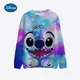 thumbnail image 2 of Sudadera con capucha de Disney Stitch para mujer, sudadera con capucha de patchwork, sudadera con estampado de rayas a la moda, camiseta de manga larga de otoño, 2 of 5