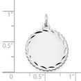 thumbnail image 4 of 14K White Gold Charm Pendant Diamond-Cut 23 mm 18 .027 Gauge Engraveable Scalloped Disc, 4 of 4