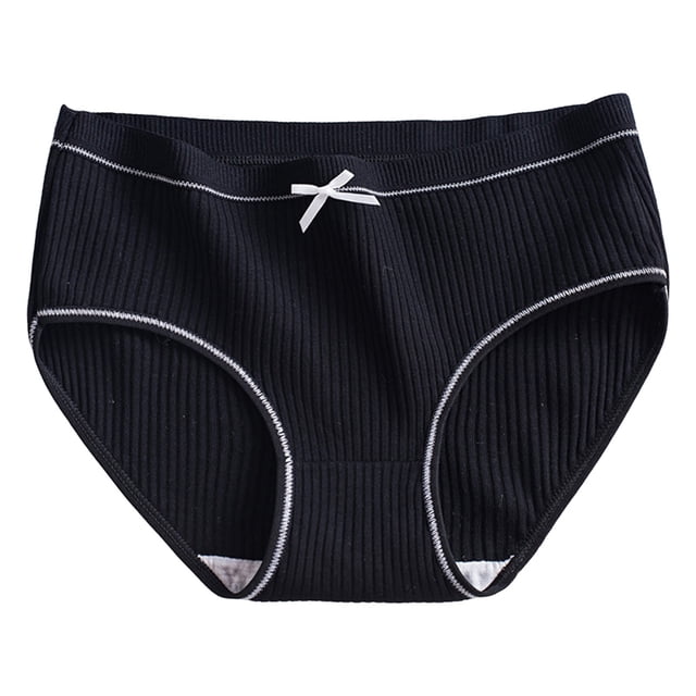 B91xZ Culotte Bikini en Coton pour Femmes Beyondsoft Taille Basse, Noir G