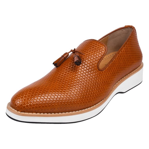 LIBERTYZENO Mens Faux Leather Casual Loafers Shoes, Tan