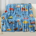 thumbnail image 6 of Kainsy Vehicles Alphabet Throw Blanket for Kids, ABC Letters Car Blanket for Boys, Alphabet Learning Gifts Blanket for Boys Girls, Baby Toddlers Cartoon Trucks ABC Alphabet Blanket(60"x80"), 6 of 8