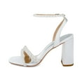 thumbnail image 4 of XYD Women Bridal Pearl Strappy Square Open Toe Sandals Block High Heels Buckle Ankle Strap Pumps Dress Prom Cocktail Shoes Size 15.5 White, 4 of 4