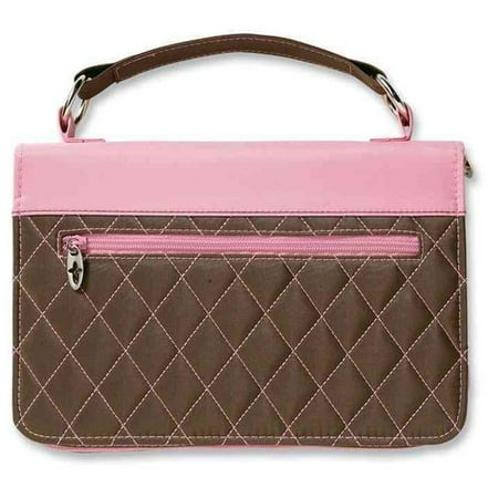 Aspen Microfiber Brown / Pink Large Book & Bible Cover