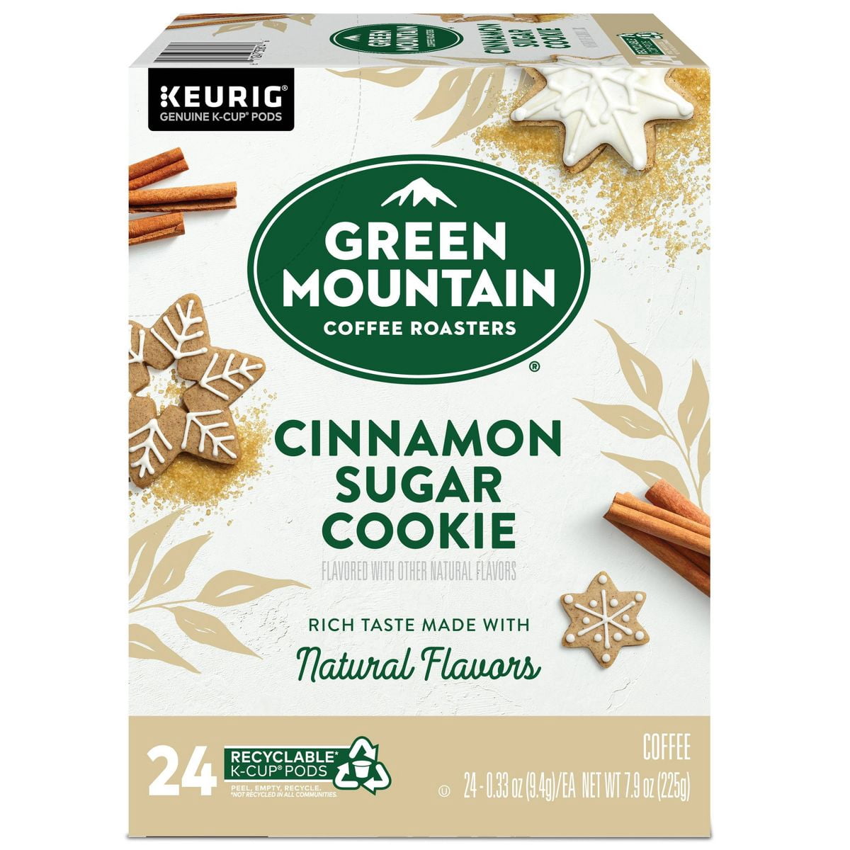 2X - 24ct Green Mountain Coffee Cinnamon Sugar Cookie Keurig K-Cup Coffee Pods Flavored Coffee Light Roast