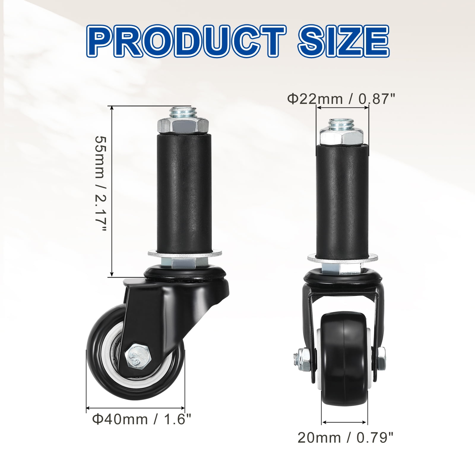 Uxcell 2pcs Prep Table Caster Wheels (1.5 Inch) - Heavy Duty Swivel Expanding Stem Casters for Commercial Kitchen Prep Tables Utility Cart Furniture Legs Worktable