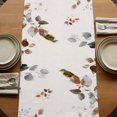 thumbnail image 5 of Table Runners 70 Inches Long Dress Scarves, Brown Grey Leaves Farmhouse Coffee/Dining/Kitchen Table Decor, Holiday Table Runner, Summer Botanical Pastoral Birds Rustic 13x70 Inch, 5 of 9