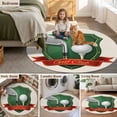 thumbnail image 6 of Golf Club Round Living Room Rugs 8 ft, Golf Balls Sport Green Shield Beige Background Washable Large Area Rug with Non-Slip Sturdy Edge Binding Round Carpet for Dining Room Kitchen Office, 6 of 9