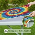 thumbnail image 6 of Colorful Tie Dye Mandala Pattern Square Fitted Tablecloth with Elastic Edge,Square Table Cover,Washable Elastic Table Cover for Home Kitchen Party Decor 34"x34", 6 of 6