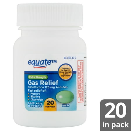 Equate Extra Strength Gas Relief Soft gels, 20 Count