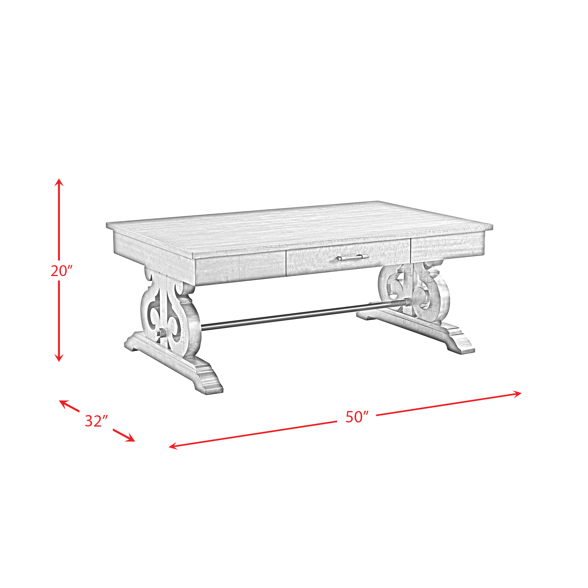 Picket House Furnishings Stanford 2pc Occasional Set, Coffee & End Table, Dark Ash