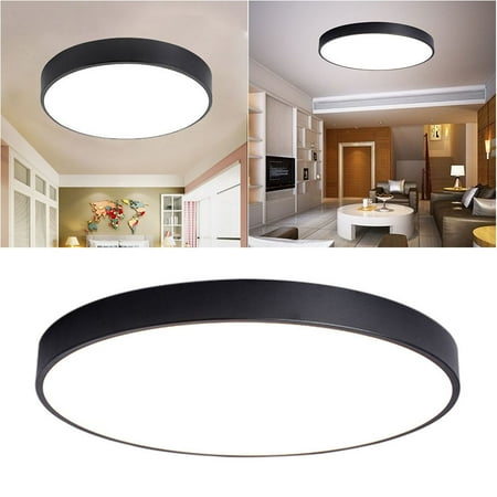 

1pc LED Ceiling Lamp Super-thin Balcony Corridor Round Lamp Light Household Simple Ceiling Light (White Light 26cm 16W Black)