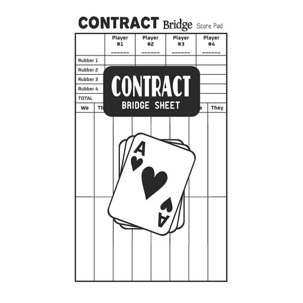 Contract Bridge Sheet: Contract Bridge Score Pads - Walmart.com