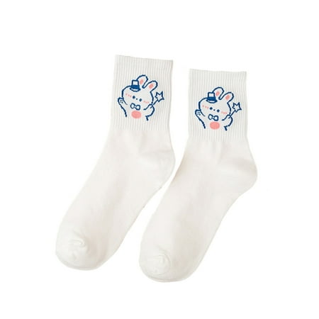 

Qiylii Women Athletic Cartoon Socks Adults Cute Rabbit Pattern Warm Socks