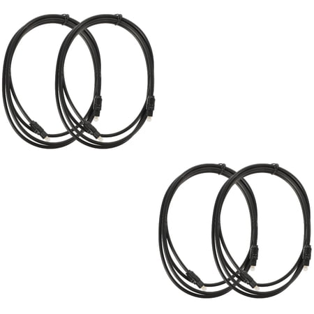 CIMAXIC Fiber Audio Cable Black for Daily Use with High-Grade Pmmc Fiber Guide and Stable Transmission 4Pcs
