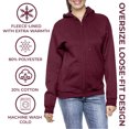 thumbnail image 4 of Women’s Oversize Loose Fit Fleece-Lined Full-Zip Hoodie (S-2XL), 4 of 5