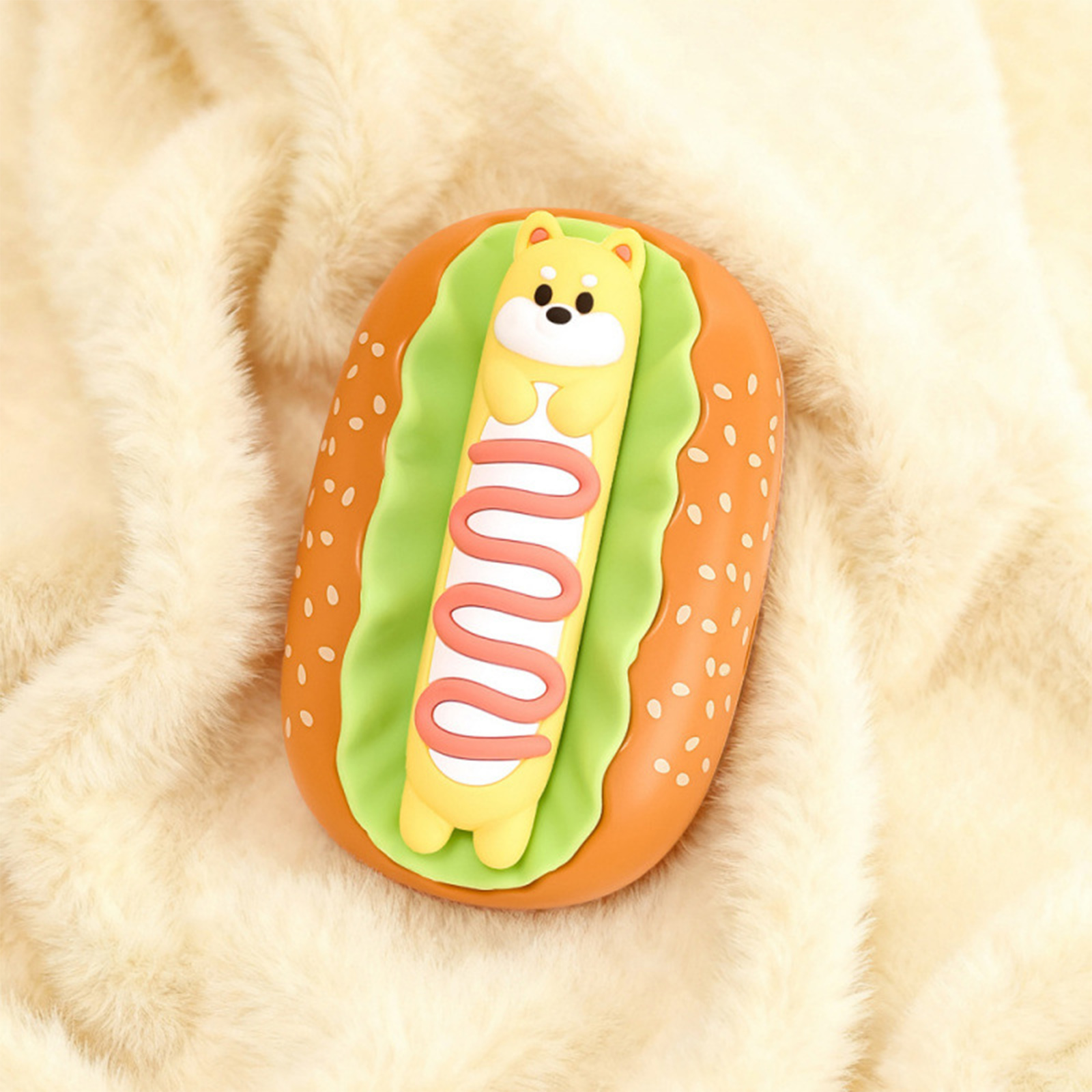 ZMKIAG Hot Dog Shaped Hand Warmer - Cute Rapid Heating Portable Heater with Rechargeable Battery, Fun Design for Winter Commuting, 𝗦𝗰𝗵𝗼𝗼𝗹 and Outdoor Activities
